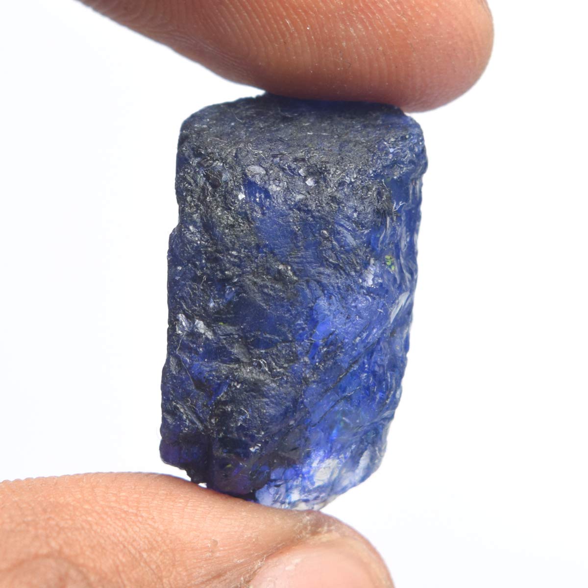 GEMHUB AAA++ Natural Certified Blue Sapphire 34.00 Carat Raw Healing Crystal for Charms Genuine Real Sapphire Gemstone for Jewelry