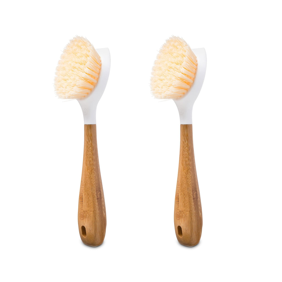 Full Circle Be Good - Bamboo Handle Dish Brush – Sustainable Kitchen Cleaning with Tough Bristles - Natural Dish Scrubber, Nonstick & Cast Iron Cleaner - Long Handle Brush for Dishes, Pots, and Pans
