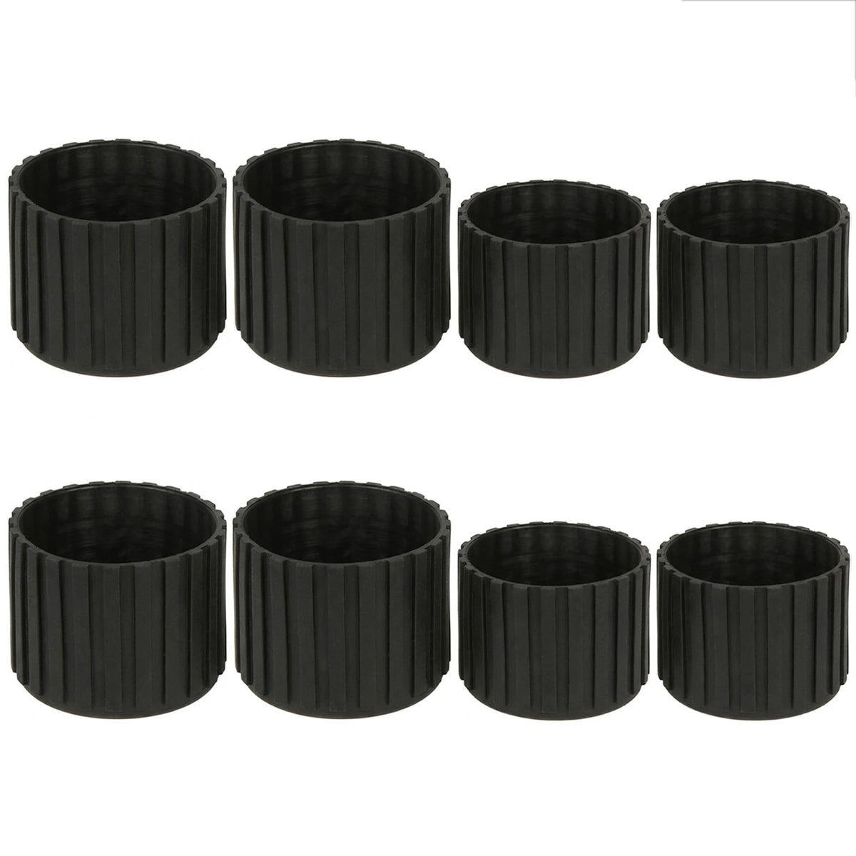 8Pcs Rubber Leg Caps for Fitness Equipments 1.5" & 1.97" Round Exercise Machine Rubber Tips Black Floor Protector for Recumbent Exercise Bike Exercise Bench Stair Stepper Non-Slip Noise Reducing