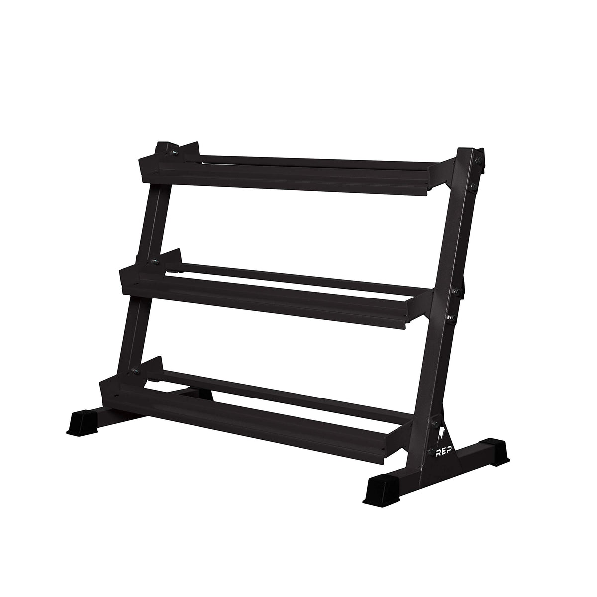 REP Urethane Coated Dumbbell Set - 5-50 lb with 3-Tier Rack