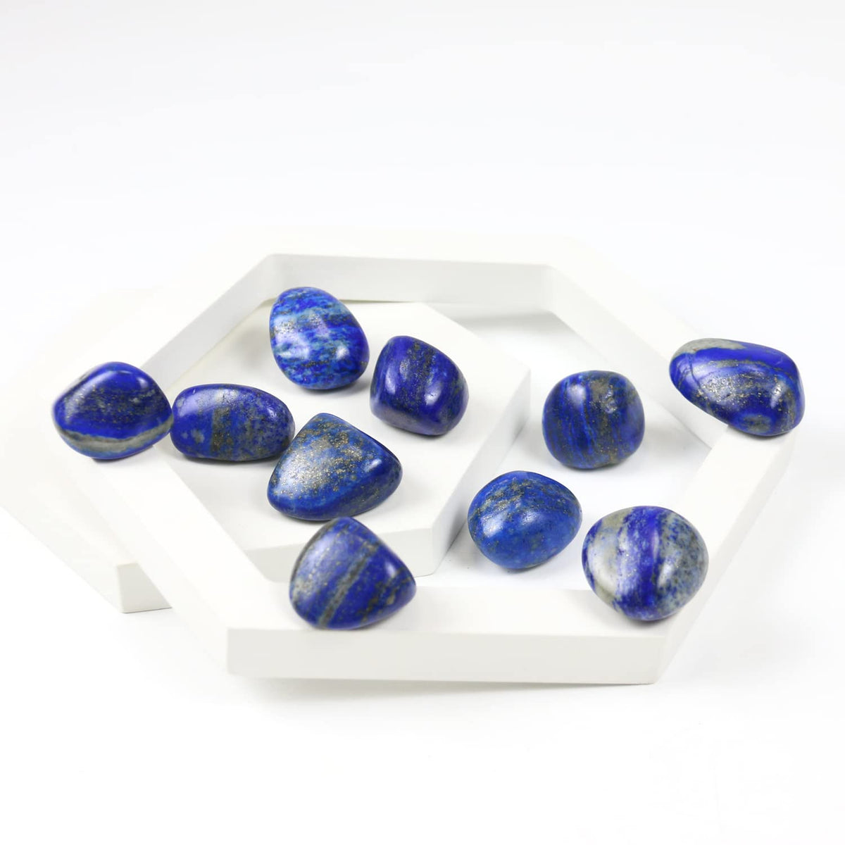 Tumbled Polished Natural Lapis Lazuli Stone, Crystals and Healing Stones Quartz Bulk for Wicca, Reiki, Healing Energy, Chakra Stones, Witchcraft Supplies(10Pcs)