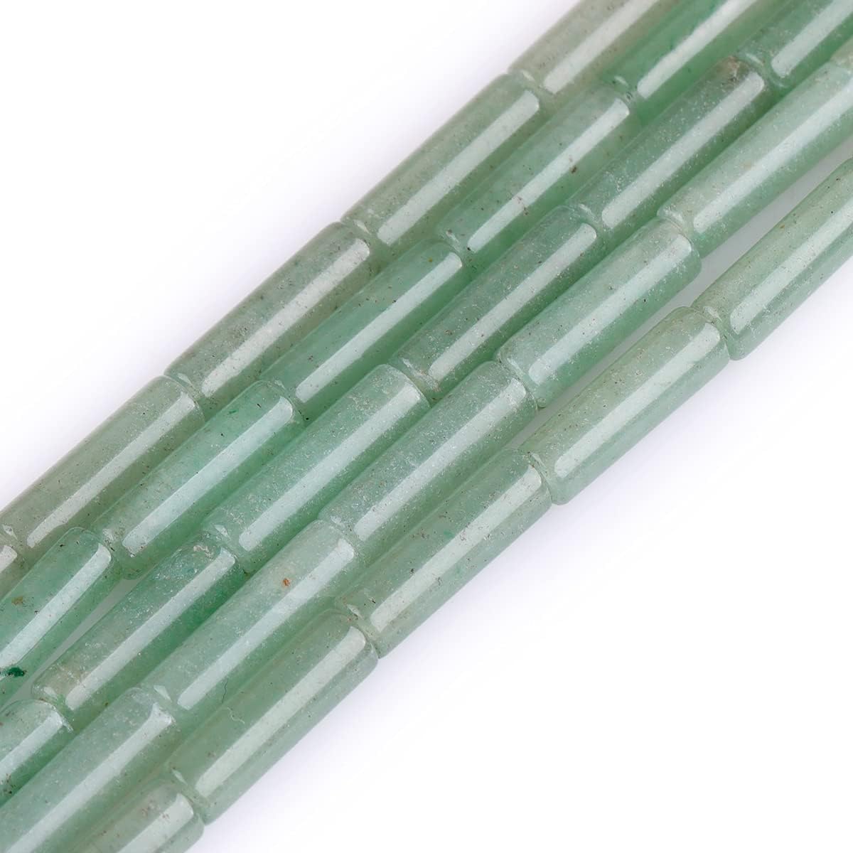 HAAMIIQII Natural Green Aventurine Tube Beads 13x4mm Column Stone Cylinder Gemstone Loose Beads for Jewelry Making Strand 15 Inch (28-29pcs)