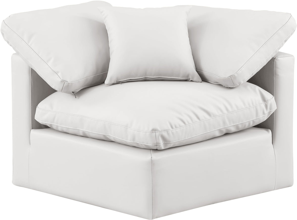 Meridian Furniture Indulge Vegan Leather Corner Chair in Cream