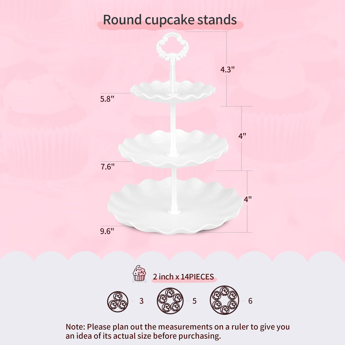 Pack of 11 NWK Cake Stand Set, with 3 x Two-Tier and 3 x Three-Tier Cupcake Stands, 4 x Appetizer Trays, 1 x Tablecloth for Birthday Bridal Baby Shower Party (White)