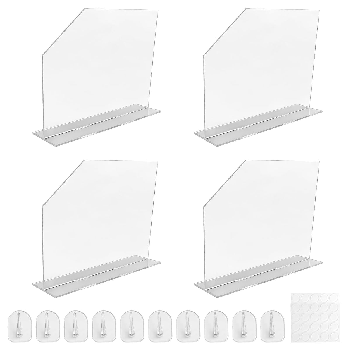 PEDOBALI 4 Pcs Acrylic Sink Splash Guard with Base 16.14 x 13.38 Inch Plate Countertop Partition Transparent Freestanding Panel Barrier for Hospitals Labs Home Kitchen Bathroom