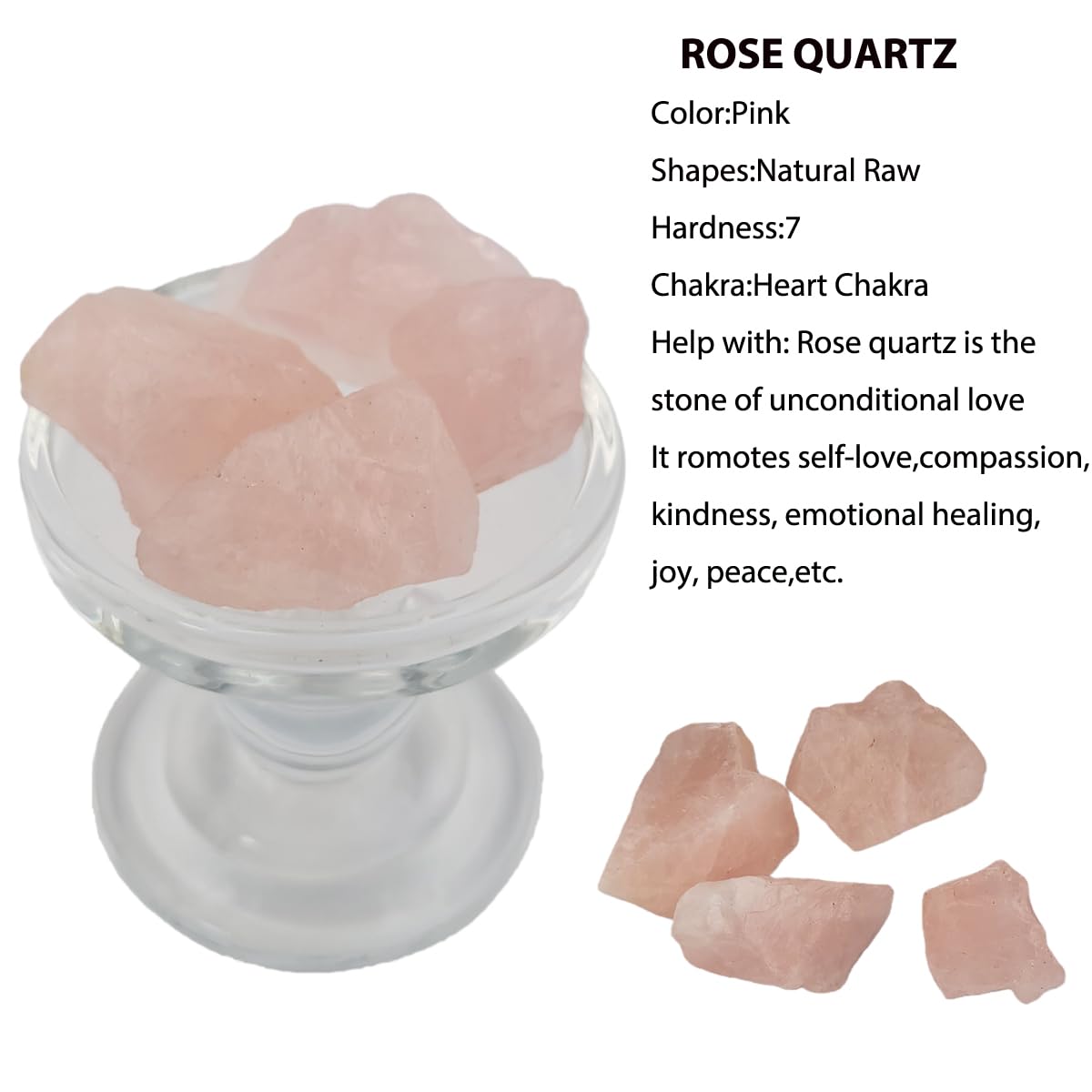 3-5Pcs Rose Quartz Natural Raw Crystals 1''-2'' Rough Stones Rocks for Tumbling Polishing Cabbing Gemstones Crystals and Healing Stones for Wicca Reiki,Fountian Rocks for Decorations (Rose Quartz)
