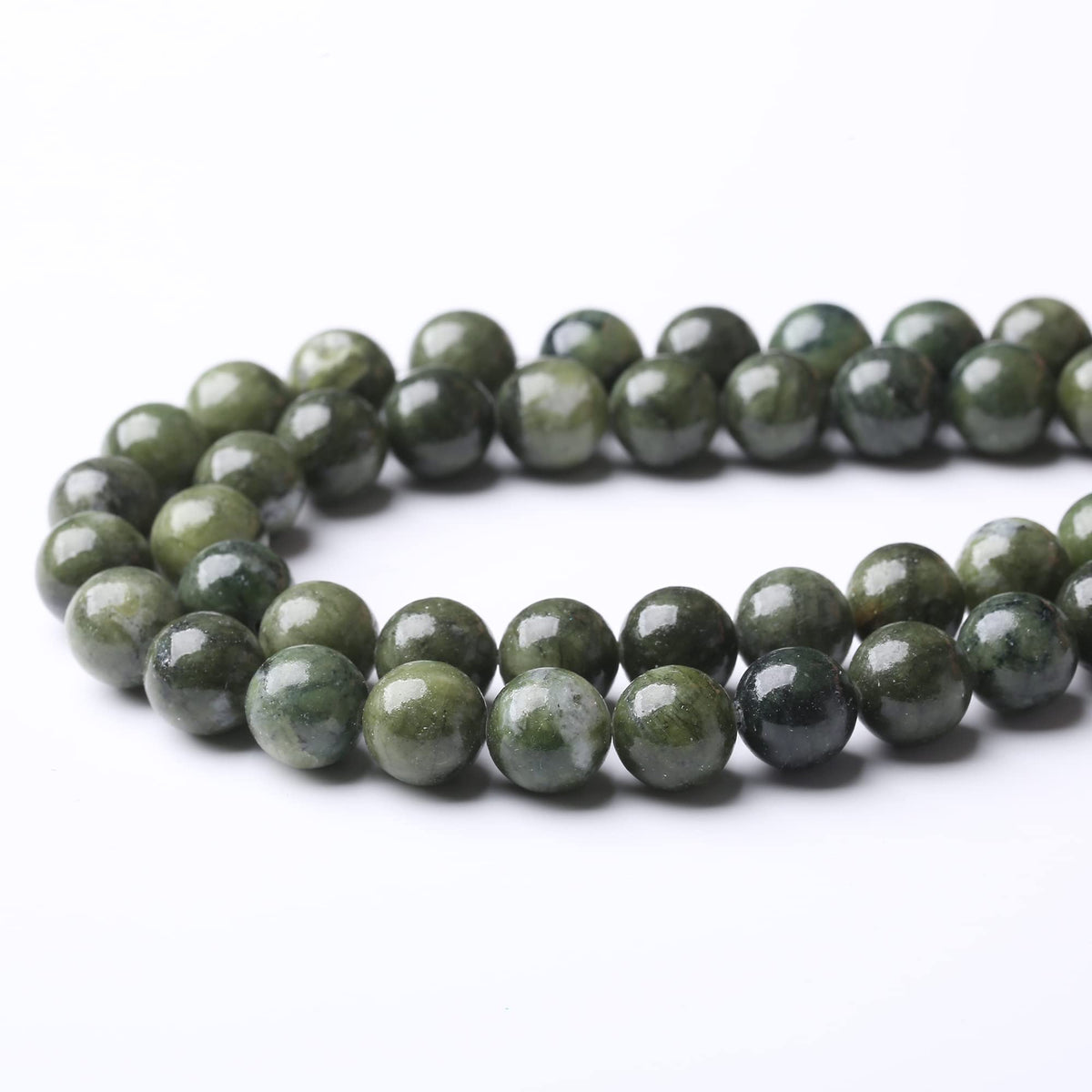 10MM Southern Jade Round Loose Beads Natural Gem Beads Crystal Energy Stone Beads for Jewelry Making DIY Bracelet Necklace