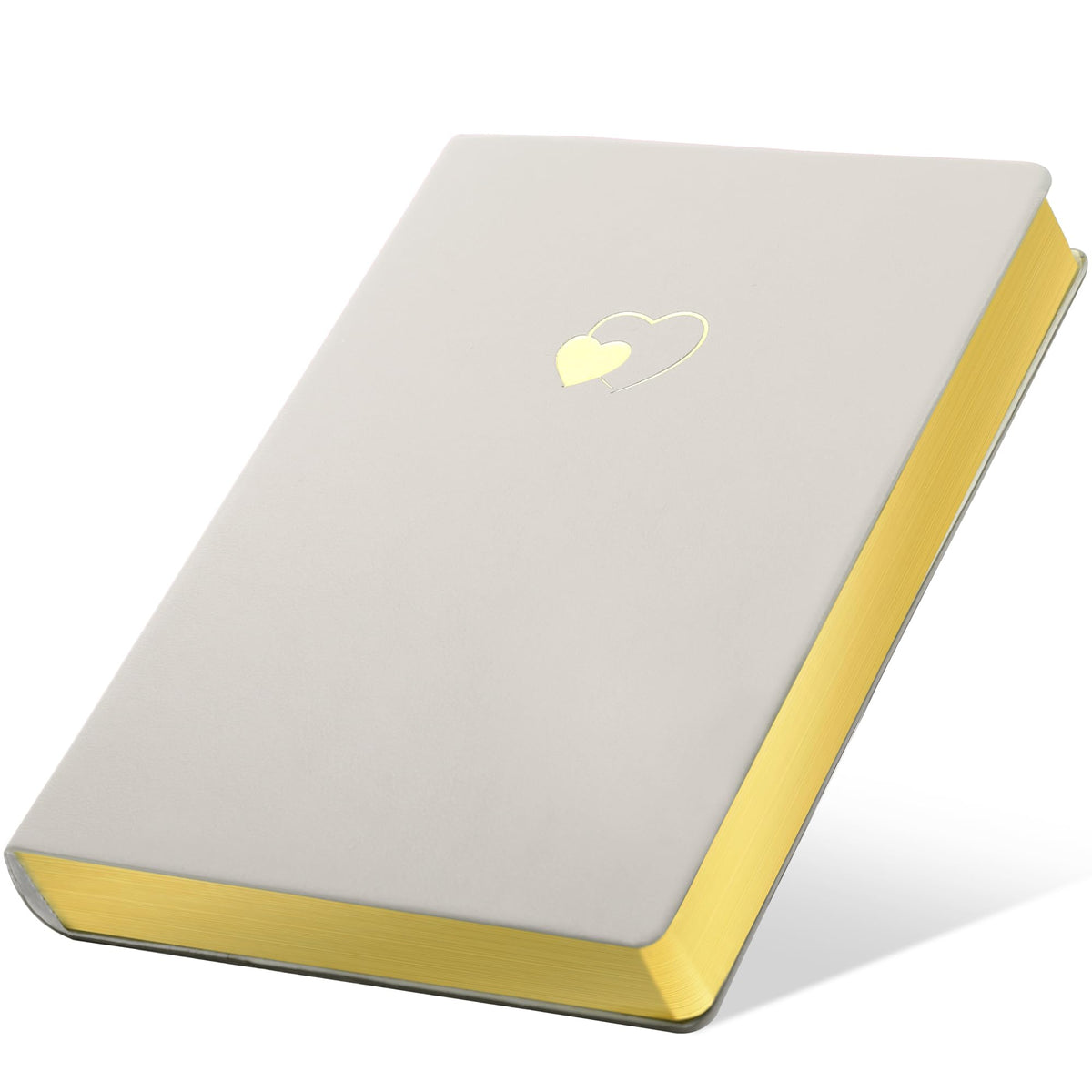CAGIE Lined Journal Notebook for Women and Girls 256 Pages Cute Diary with Heart-Shaped Leather Journals for Writing A5 Soft Cover Notebooks for Work School (05 Moon Ash, A5)