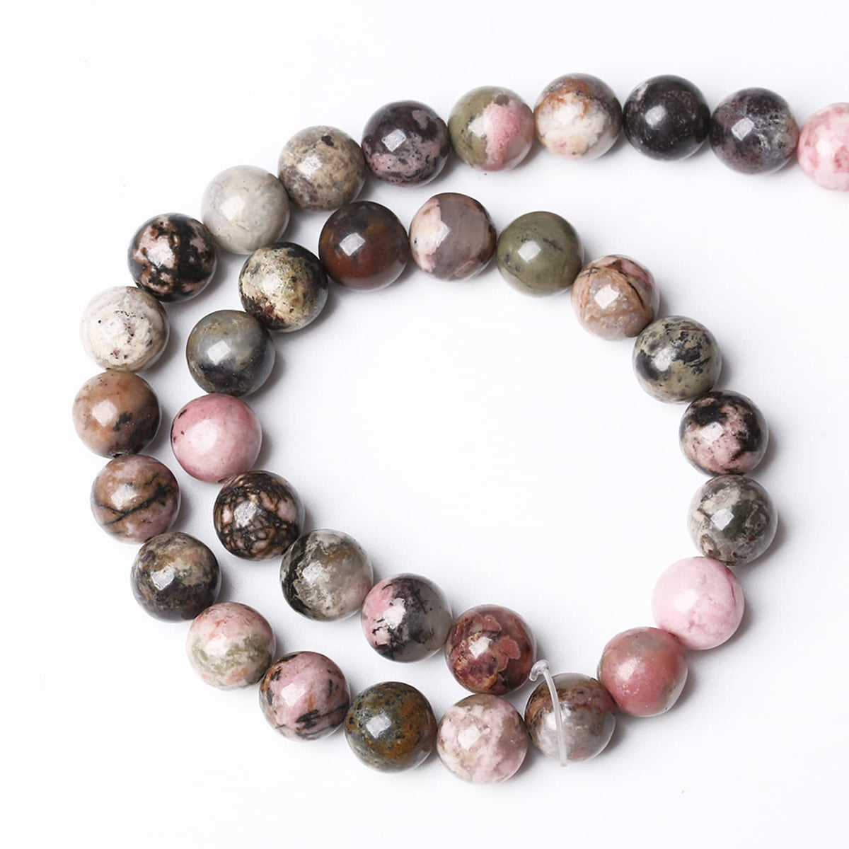 8MM 45PCS Natural Stone Black Rhodochrosite Gemstone Beads for Jewelry Making DIY Bracelet Necklace Semi Precious Beads