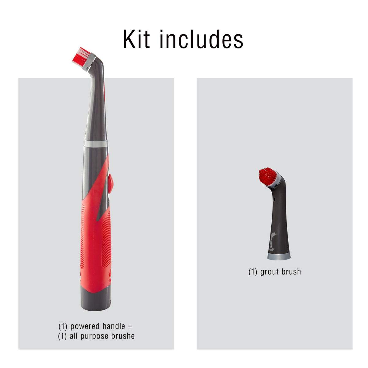 Rubbermaid Reveal Power Scrubber with Multi-Purpose & Grout Head, Cordless Electric Battery Powered Scrub Brush, Water Resistant, for Home/Kitchen/Bathroom/Grout/Tile/Shower/Tub