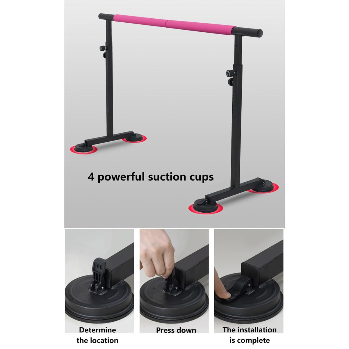 PAHION Ballet Barre Freestanding Portable Ballet Bar Length 1.5m Height Adjustable Yoga Dance Stretching Sticks Professional Mobile Ballet Pole with Slip-Resistant Rubber Feet