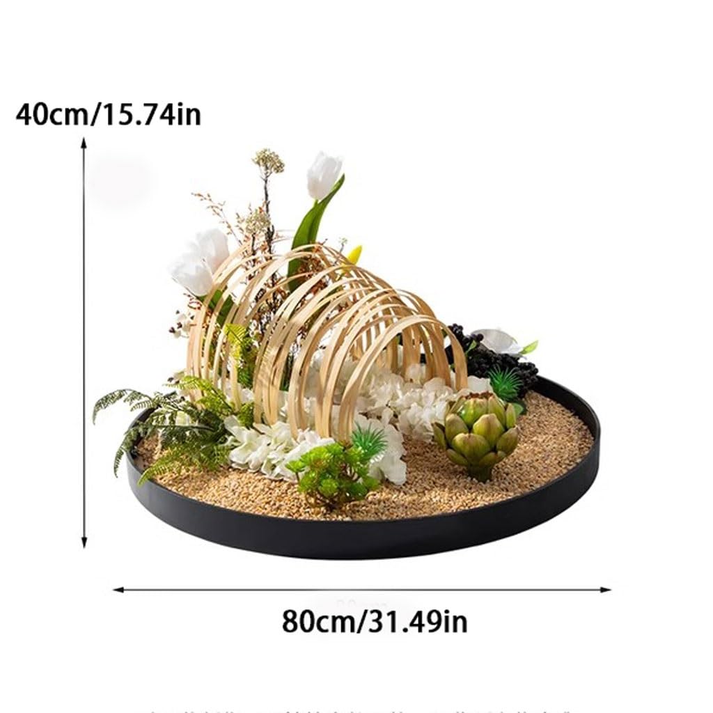 Artificial Plant Large Round Table in The Middle of The Turntable Flower Hotel Table Restaurant Light Luxury Decorations Landscape Decorations Artificial Tree Indoor(Large)