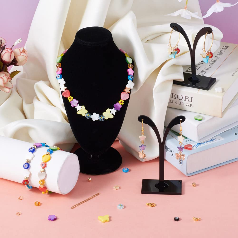 Fashewelry 402pcs Mixed Freshwater Shell Beads Bracelet Making Kit Mixed Color Heart Star Flower Butterfly Shape Natural Sea Shell Loose Beads for DIY Summer Beach Jewelry Necklace Earring Keychain
