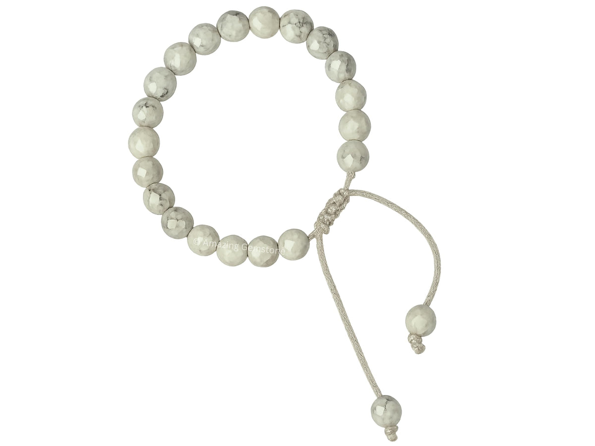 Amazing Gemstone Howlite Bracelet for Women - Chakra Mens Bracelet Protection Crystals and Healing Stones - Blessing Spiritual Meditation Gift Christmas Stocking Stuffers