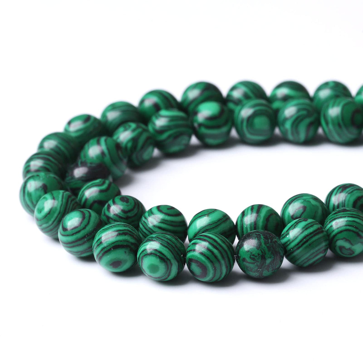 45PCS 8MM Malachite Beads - Round, Loose, Natural Green Gem Beads for Jewelry Making - 15