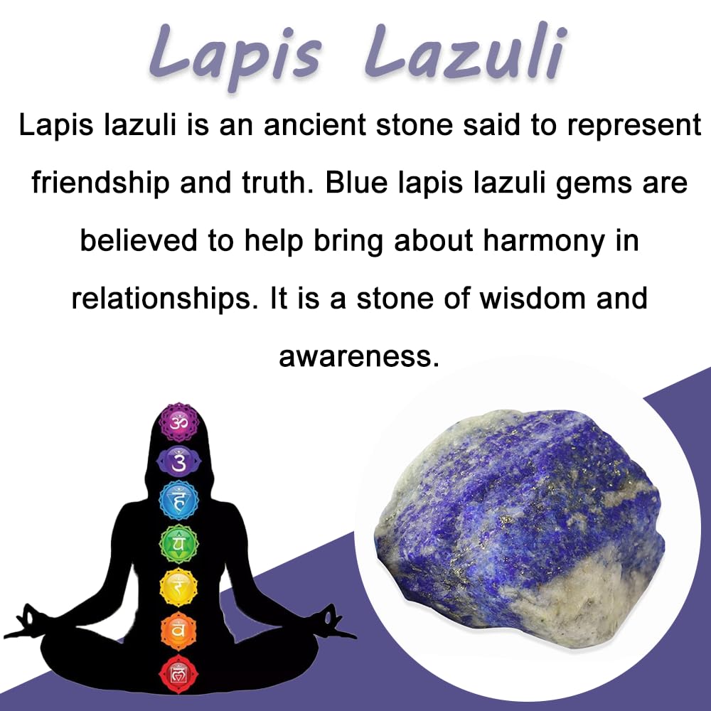 2PCS Natural Raw Stone Healing Crystals Bulk Healing Gemstones for Reiki Tumbling Fountain Rocks Meditation Garden Home Decor (Lapis Lazuli)