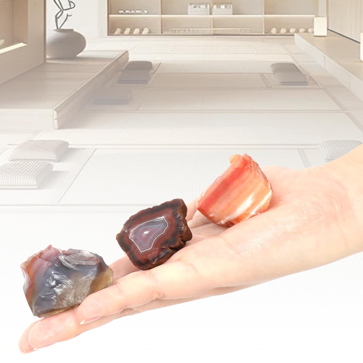 1.1lb Bulk Raw Carnelian Rough Crystal-Natural Carnelian Stone Raw Stones Crystal for Tumbling, Cabbing, Fountain Rocks, Decoration,Polishing, Wire Wrapping, Wicca & Reiki Crystal Healing