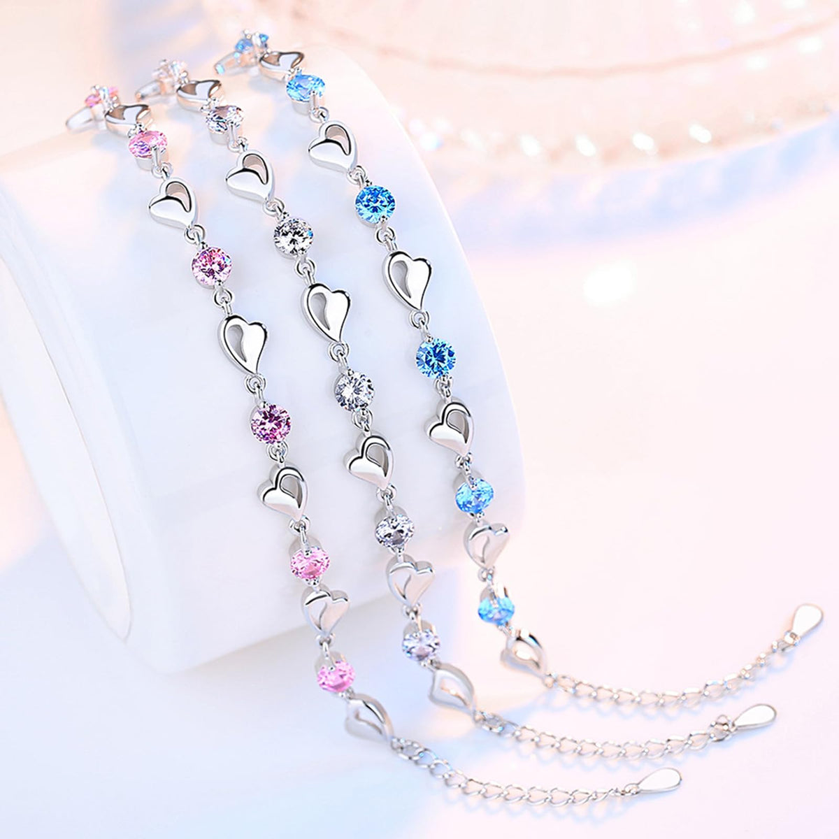 Pearl Bracelets for Women,Freshwater Pearls Crystal Bracelet Boho Bracelets Bead Bracelet Gifts (Blue)