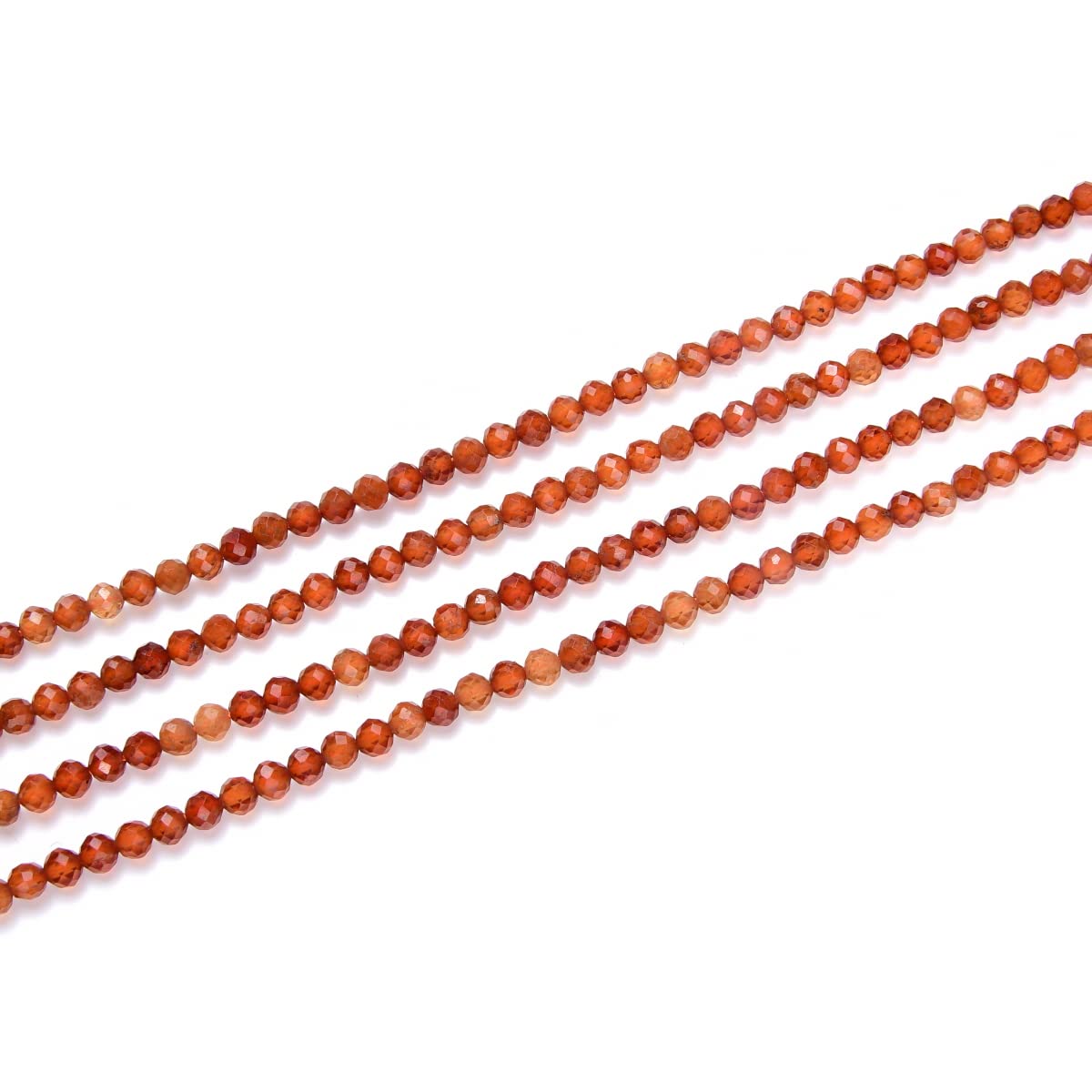 Adabele 15 Inch Natural Orange Spessartite Garnet Healing Gemstone 4mm (0.16 Inch) Tiny Small Faceted Round Loose Beads Stone Spacer (90-100pcs) GK4-23