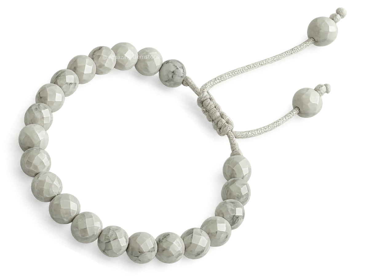 Amazing Gemstone Howlite Bracelet for Women - Chakra Mens Bracelet Protection Crystals and Healing Stones - Blessing Spiritual Meditation Gift Christmas Stocking Stuffers