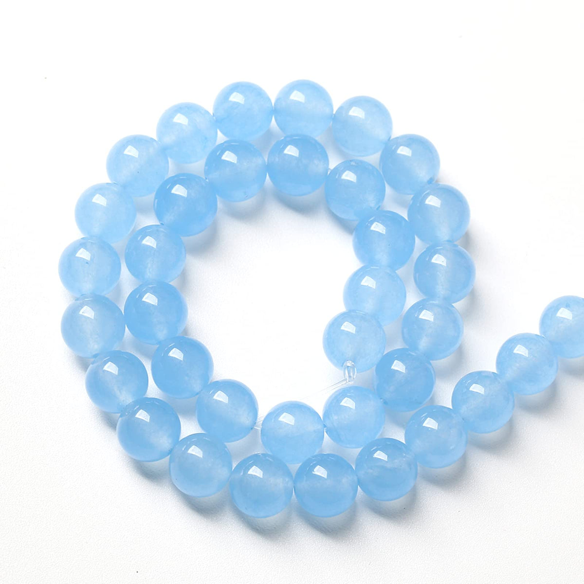 12MM 32PCS Blue Aquamarine Chalcedony Spacer Loose Beads for Jewelry Making DIY Bracelet Necklace