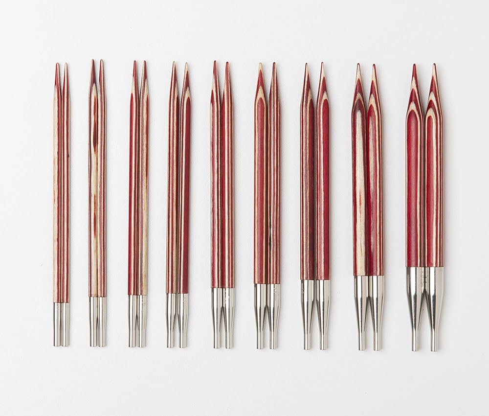 Knit Picks Options Wood Interchangeable Knitting Needle Set with Case and Stitch Markers (Peppermint Twist)