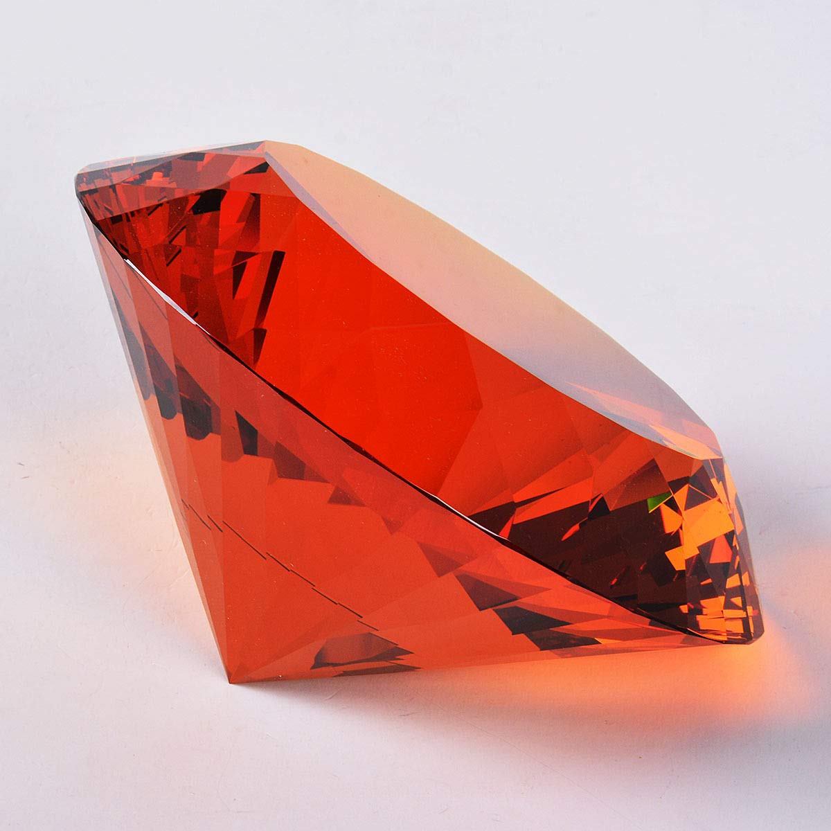 Amber Crystal Glass Diamond Shaped Decoration 60mm Jewel Paperweight,Gift Decoration Idea For Christmas, Thanksgiving (Please identify our brand Yarr Store)