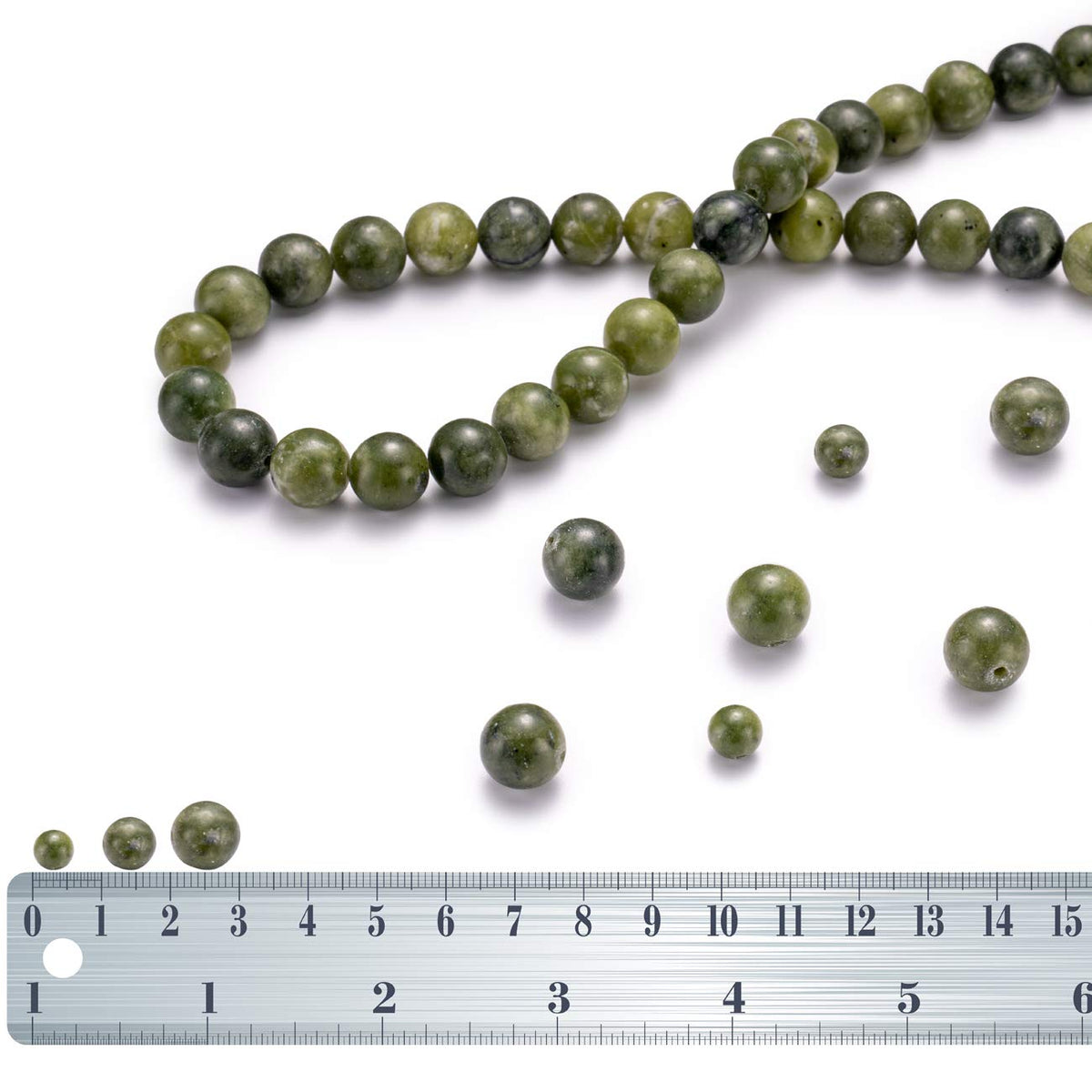 BEADIA Taiwan Green Jade Natural Stone Round Loose Semi Gemstone Beads for Jewelry Making 10MM 38PCS