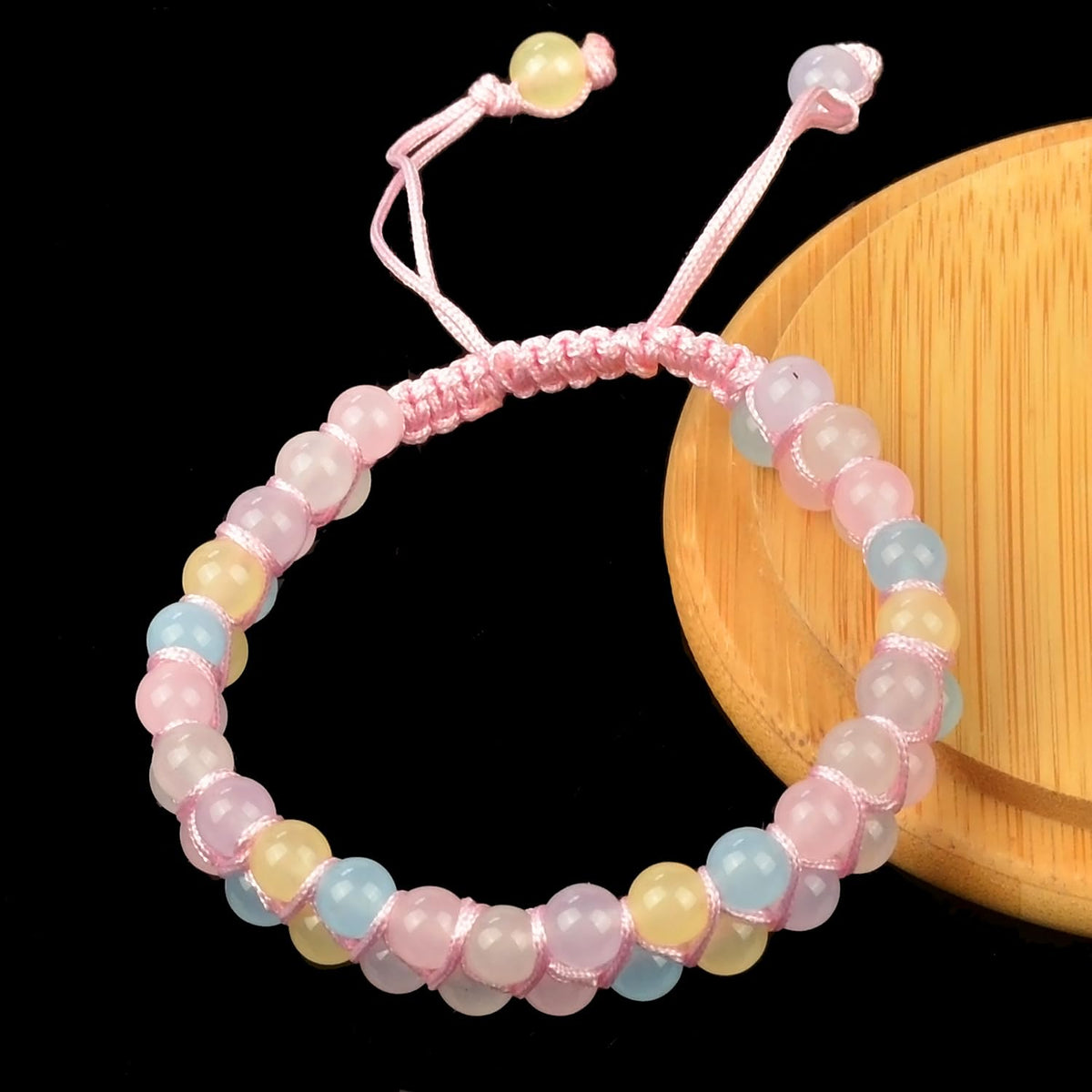 MASSIVE BEADS Natural Chakra Healing Power Crystals Macrame Bracelet Yoga Double Layer Stone Beads Gemstone Meditation Relax Anxiety Bangle for Unisex Women Men (Morganite, 6mm)