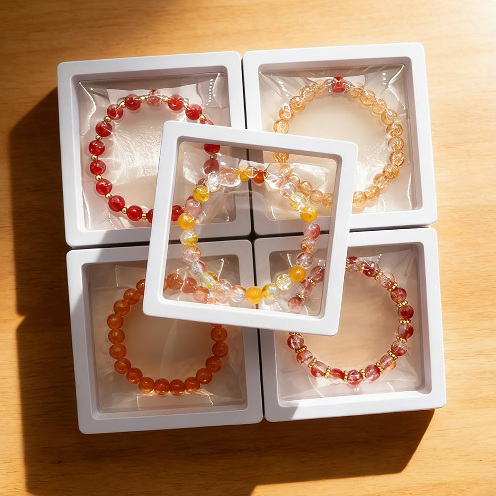 DIPSEOI 8mm Glass Beads for Bracelet Kit - 900 Pcs Jewelry Making Kits Bead DIY with Spacer Charms (Brown Red Orange Yellow Series)
