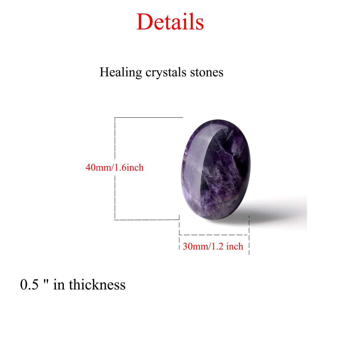 Amethyst Thumb Healing Crystals Stones Sets Hand Carved Stones Gemstone Pocket Natural Stone Meditation Reiki Energy Oval Palm Stone Worry Stone for Anxiety Therapy
