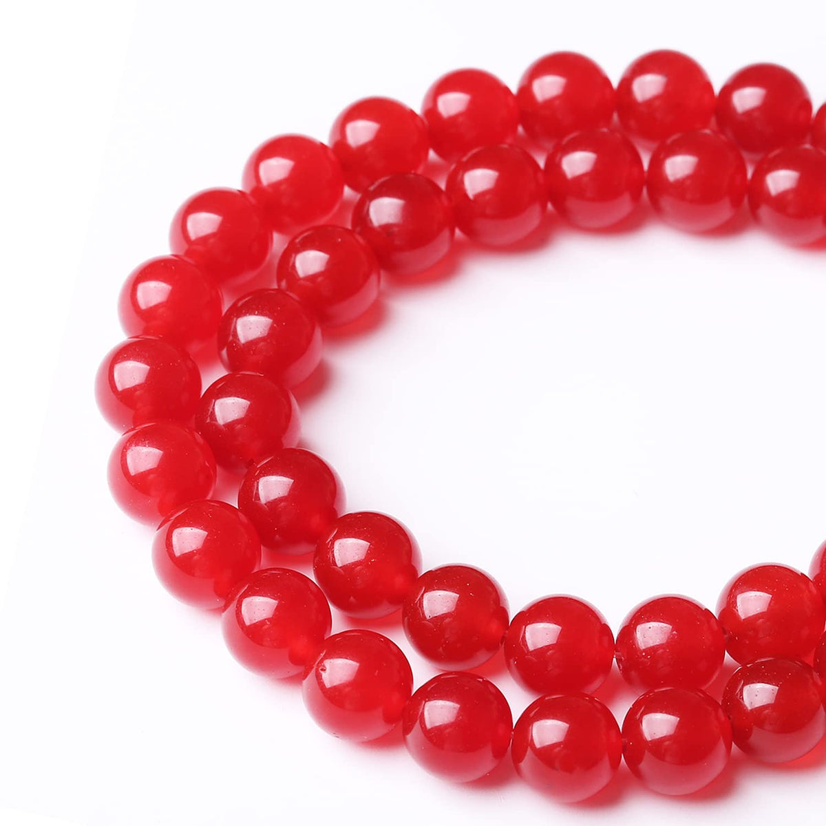 32PCS 12MM Red Chalcedony Beads Energy Healing Beads for DIY Jewelry Bracelet Necklace Making for Jewelry Making 15Inch