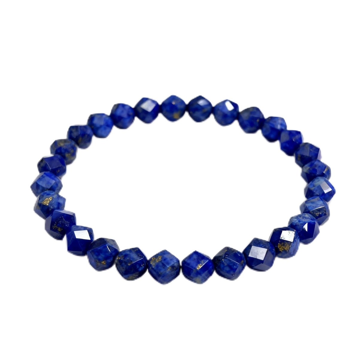 Lapis Lazuli Healing Bracelet – Real Crystal Beads for Stress Relief, Meditation & Chakra Balance – Natural Gemstone Jewelry Gift for Women & Men, Adjustable with Gift Box (Faceted Round)