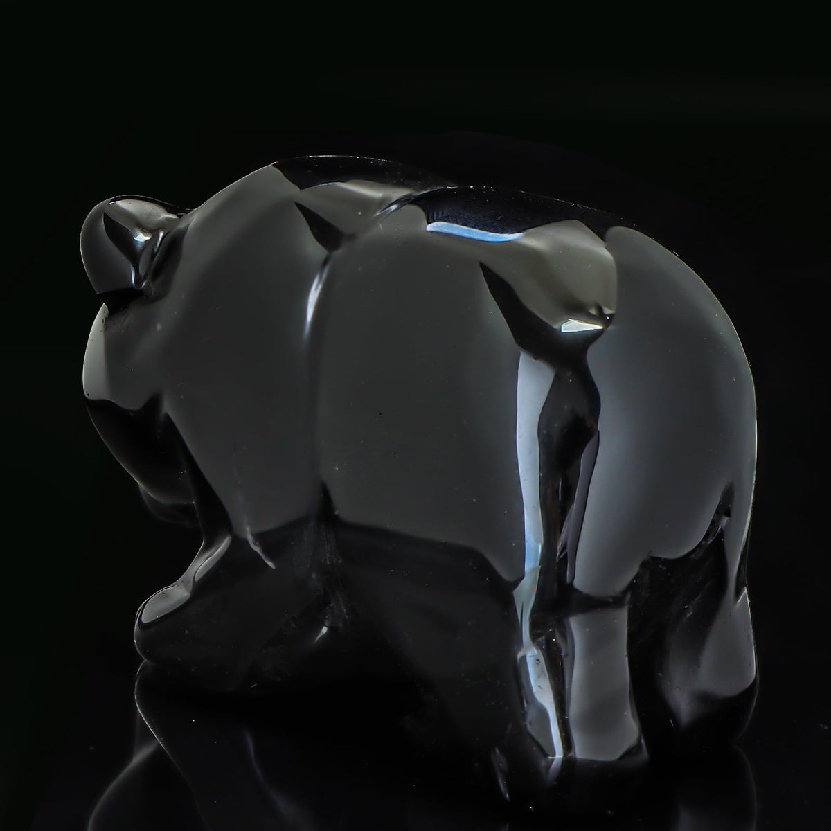 Hxswkk 3" Black Banded Carnelian Crystal Bear Figurine Gifts for Hand Carved, Gemstone for Office Bear Statues Home Decor