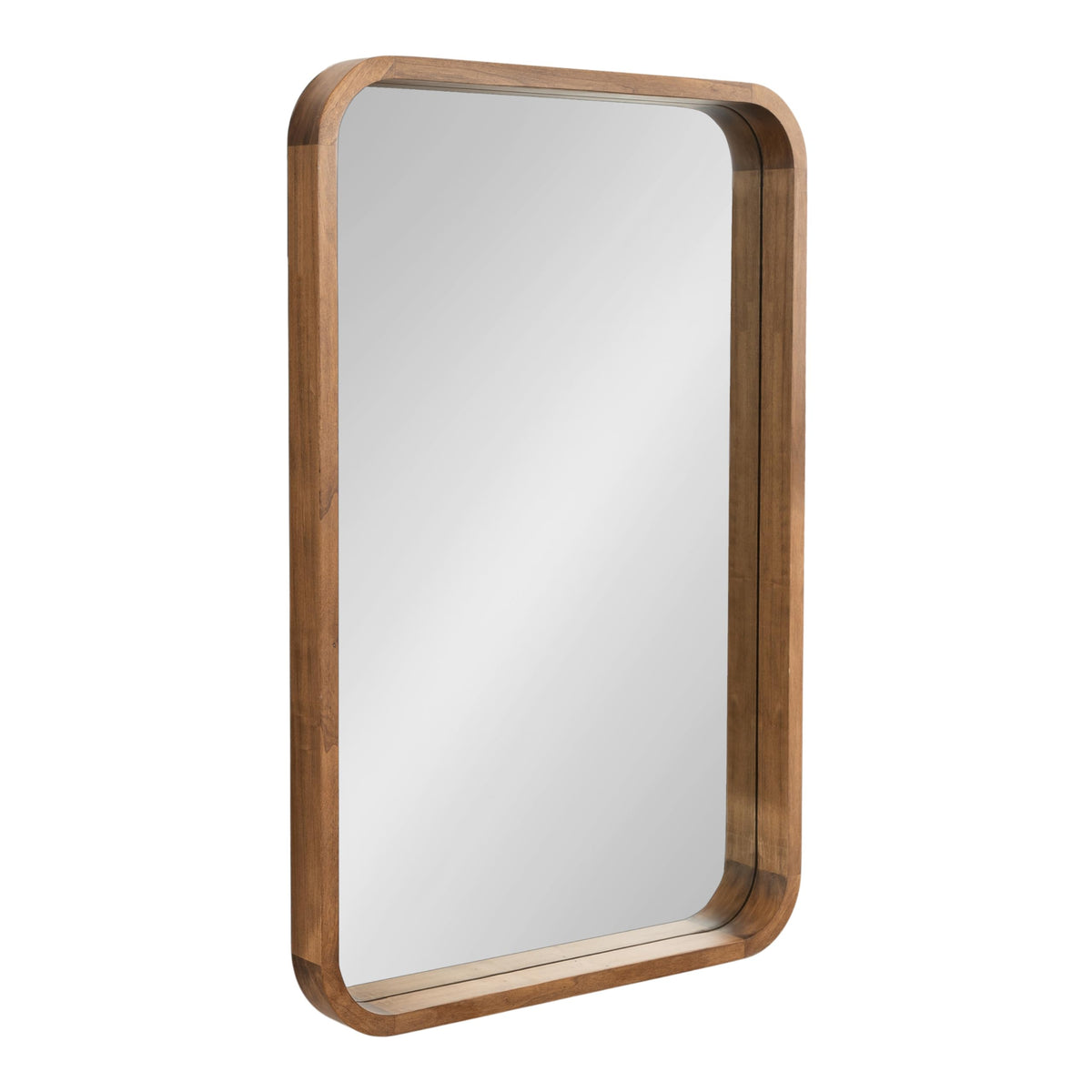 Kate and Laurel Hutton Modern Rounded Rectangle Wall Mirror; 24 x 36; Natural Rustic; Decorative Farmhouse Rectangular Wall Decor for Bathroom Mirror for Over Sink