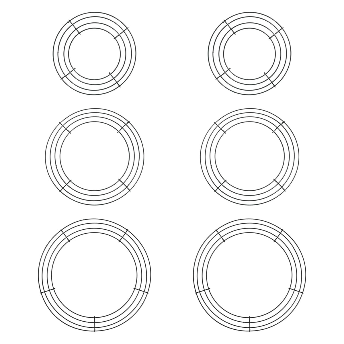 Mormchlots 6pcs Wreath Frame,Metal Wreath Form Dark Green Wire Rings,DIY Round Wreaths for Crafts & Floral Decorations on Weddings/Christmas Home Party Celebrations（Mix）