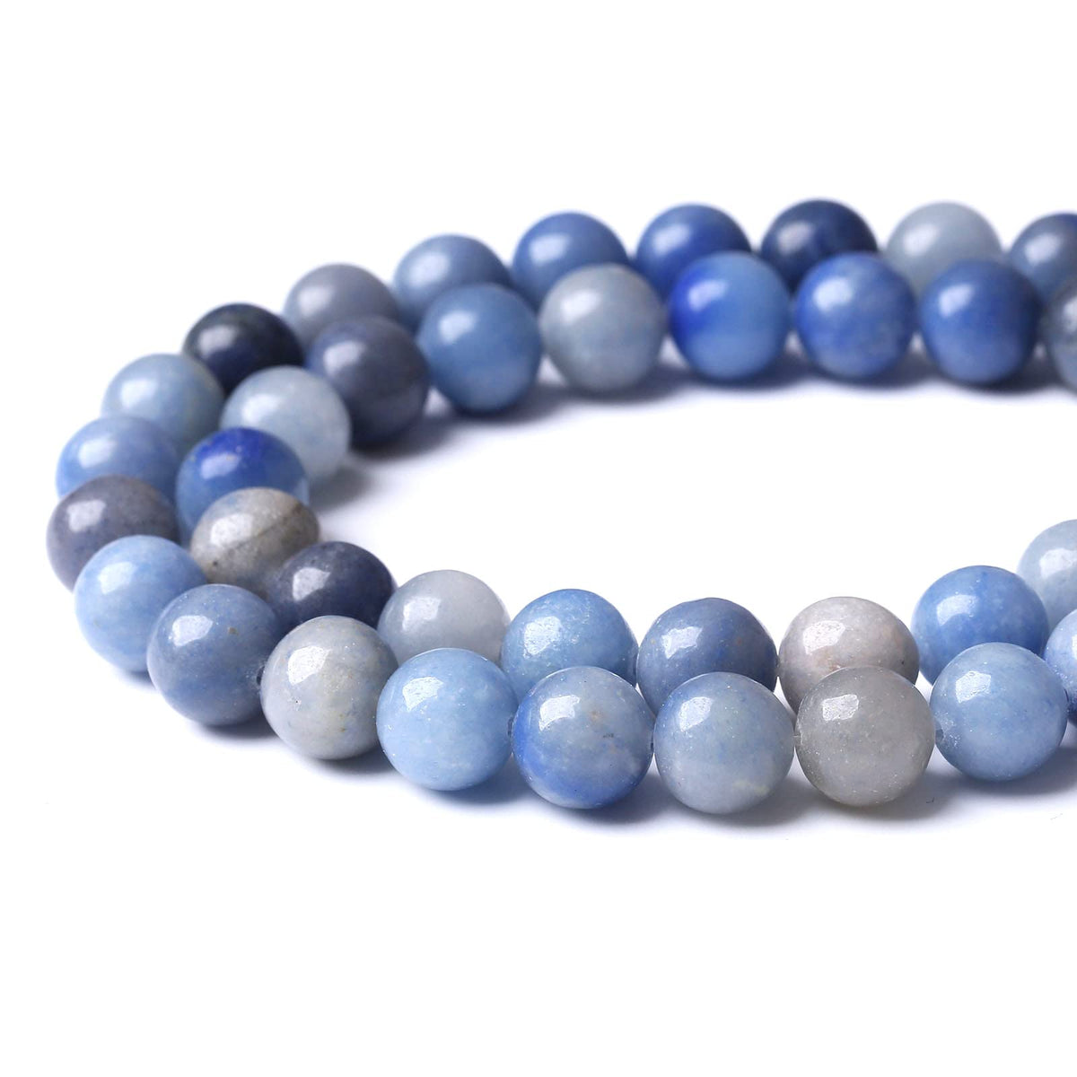 32PCS 12MM Natural Blue Aventurine Beads Round Loose Stone Beads for Jewelry Making DIY Energy Stone Healing Power Bracelet 15"