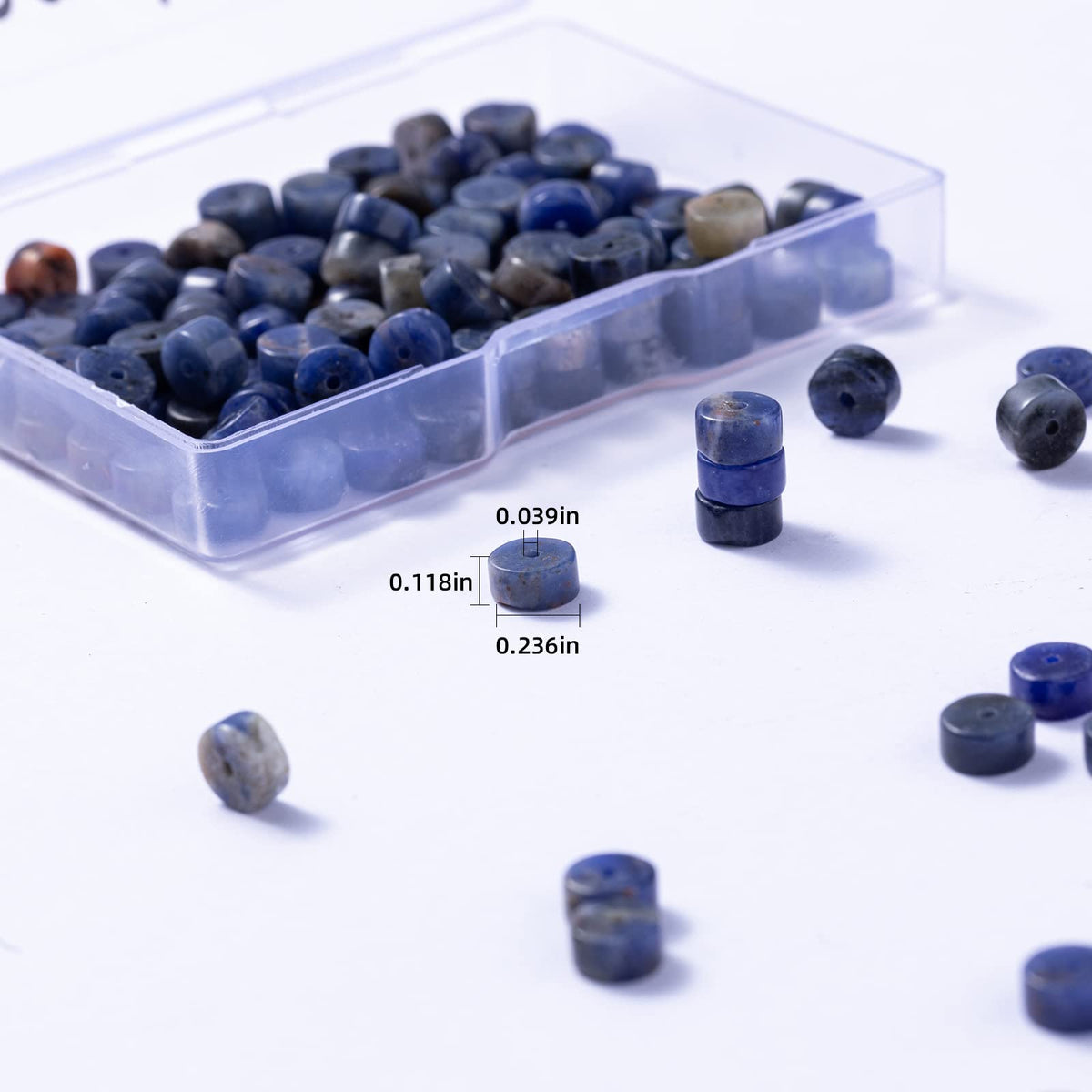 Natural Blue Sodalite Stone Spacer Beads 6x3mm 38cm/str Flat Round Loose Semi Gemstone Caps for Making Bracelets Necklace