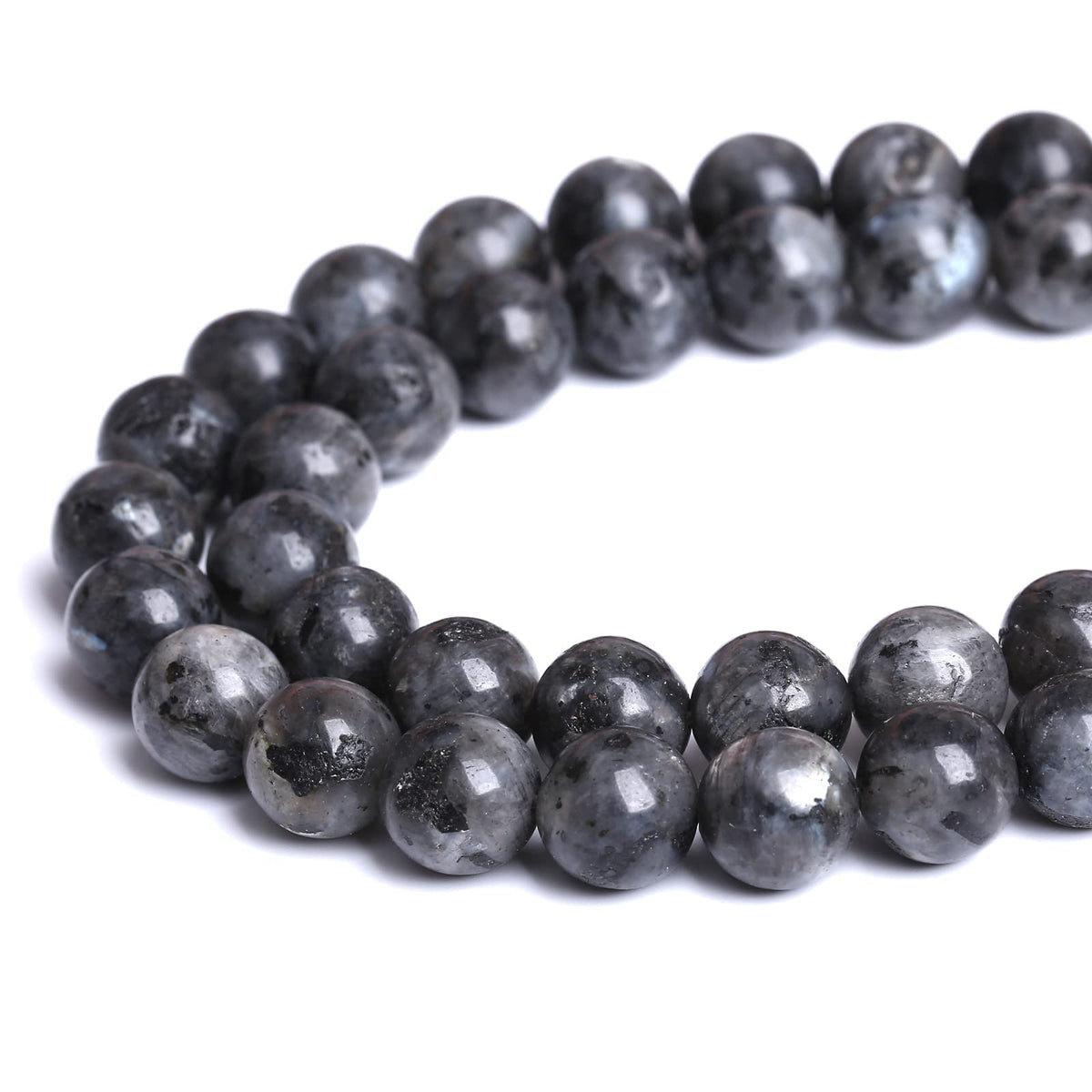 10mm 38pcs Natural Black Labradorite Stone Beads Round Larvikite Beads for Jewelry Making DIY Bracelet 15" Strand Wholesale (Black Larvikite Labradorite Beads, 10mm)