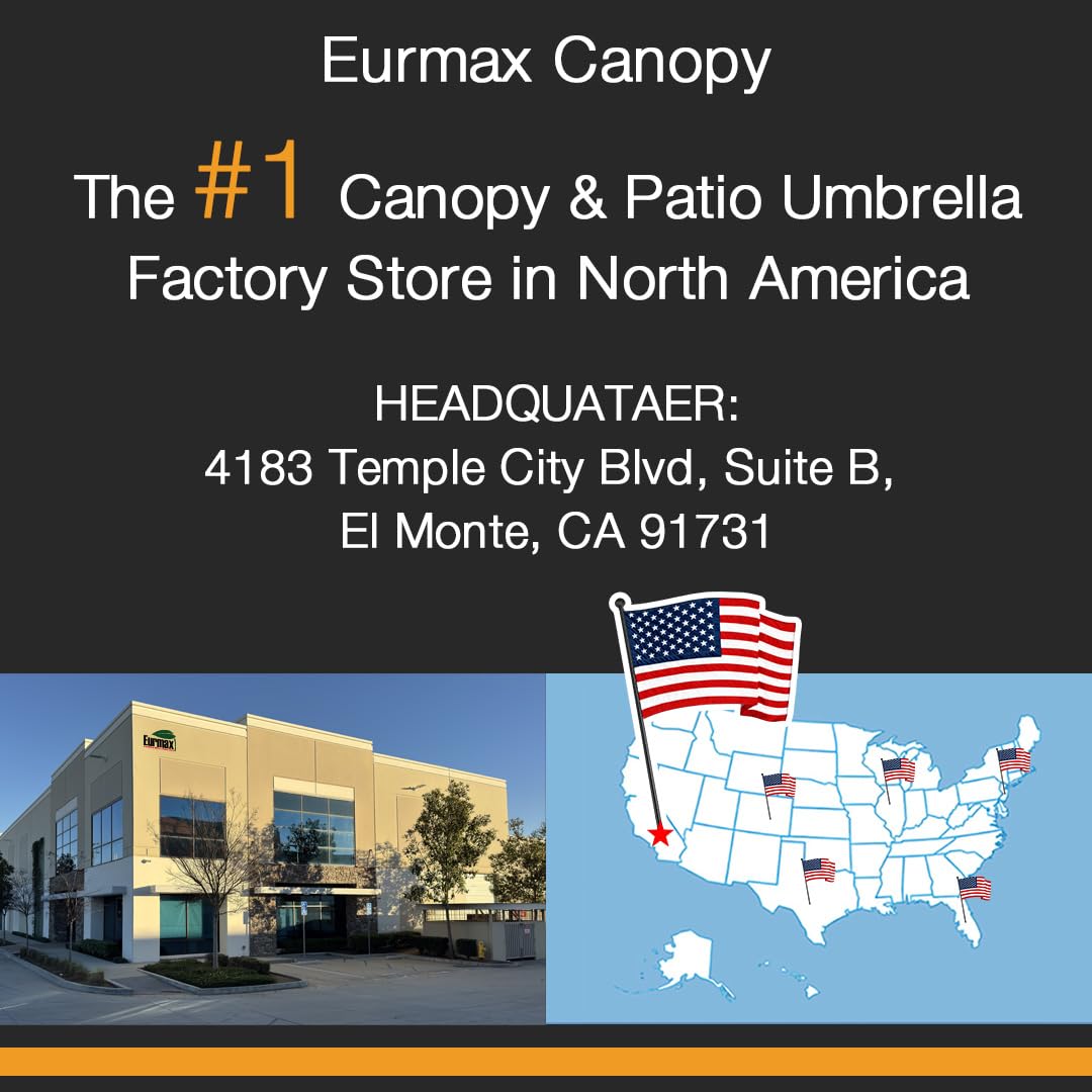 Eurmax USA 10x10 Pop Up Canopy,Commercial Tent with Patented No-Tip Rolling Bag,30sqft Extension Awning & 4 Zippered Removable Walls,UV & Water Resistant,Heavy Duty Instant Shelter Gazebo,Grey