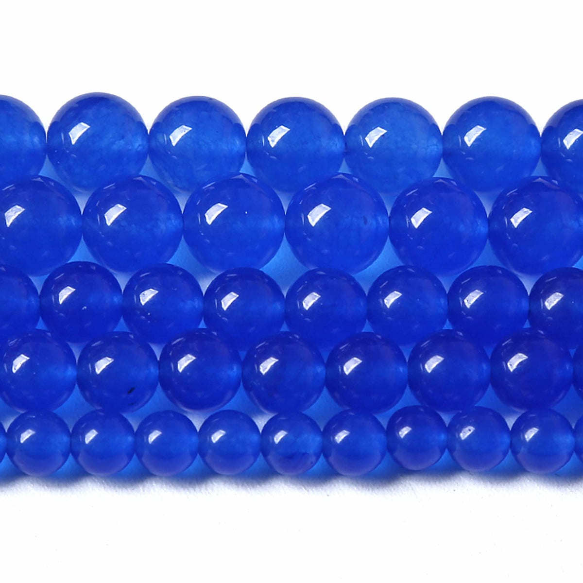 10MM 38PCS Deep Blue Chalcedony Natural Stone Loose Beads for Jewelry Making DIY Bracelet