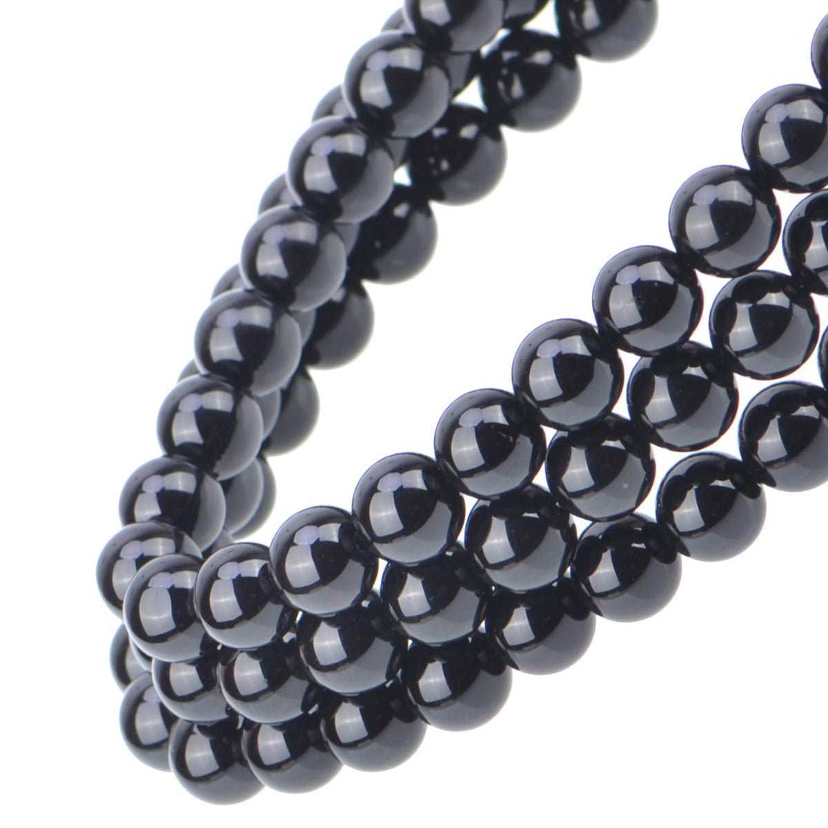 100Pcs Natural Crystal Beads Stone Gemstone Round Loose Energy Healing Beads with Free Crystal Stretch Cord for Jewelry Making (Tourmaline Black, 8MM)