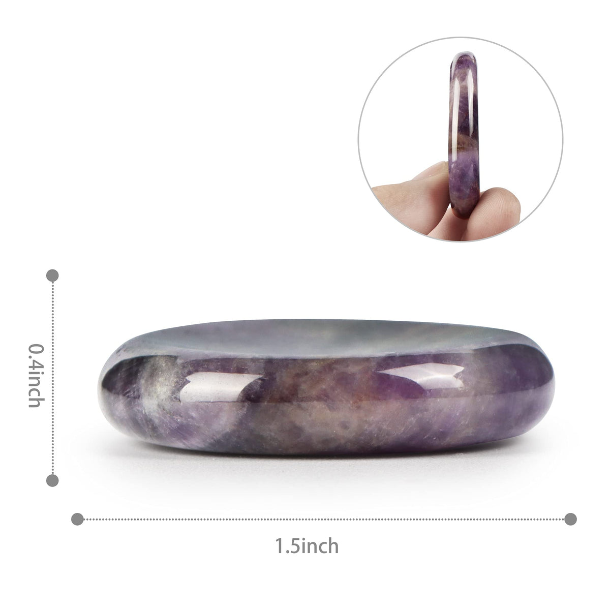 Artistone Amethyst Crystal Thumb Worry Stones Hand Carved Palm Stones Crystal Chakra Worry Stone for Anxiety, Meditation Reiki, Water Drop Shaped (Pack of 2)