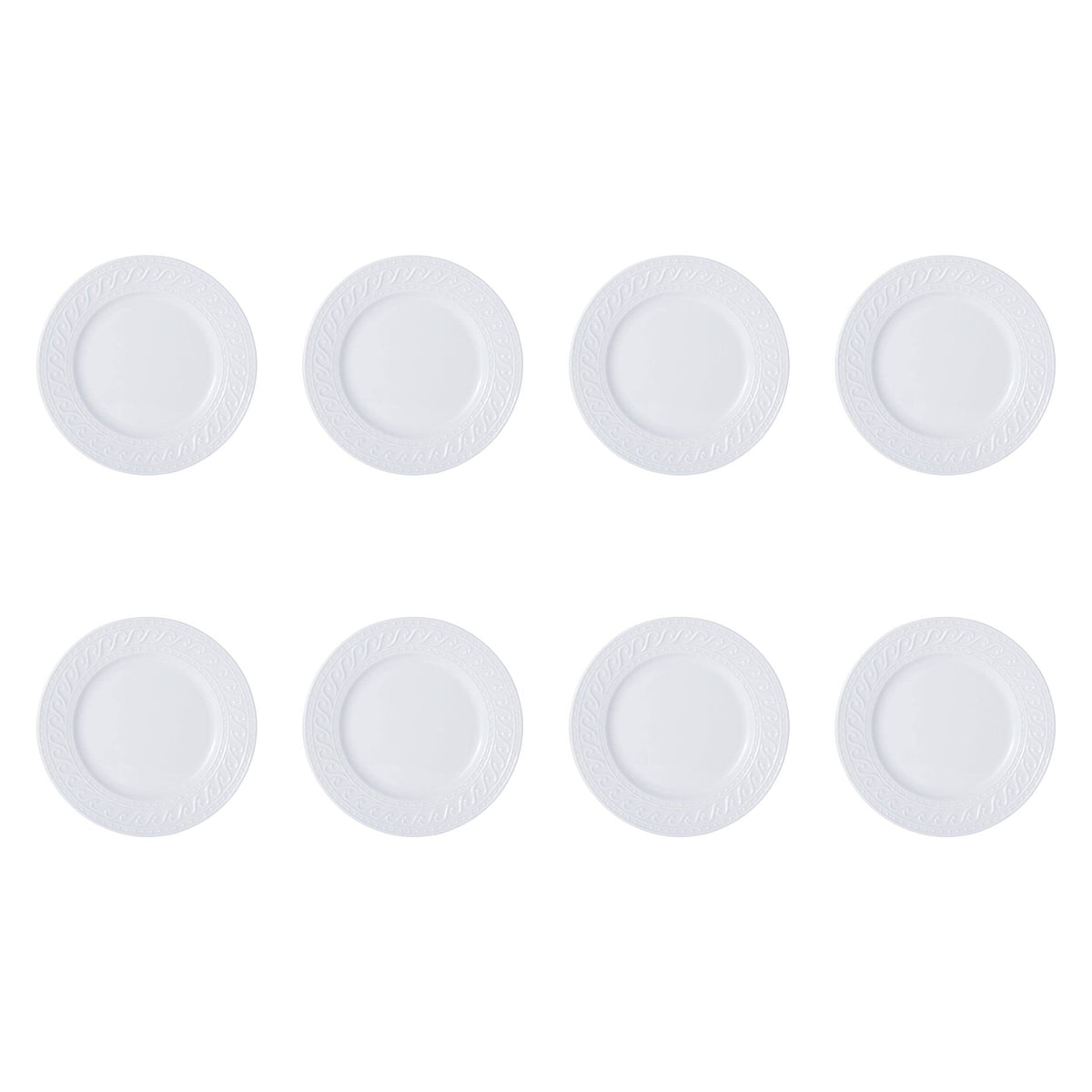 Pfaltzgraff Sylvia 32-Piece White Dinnerware Set, Service for 8, Durable Stoneware Plates, Bowls, and Mugs, Microwave and Dishwasher Safe