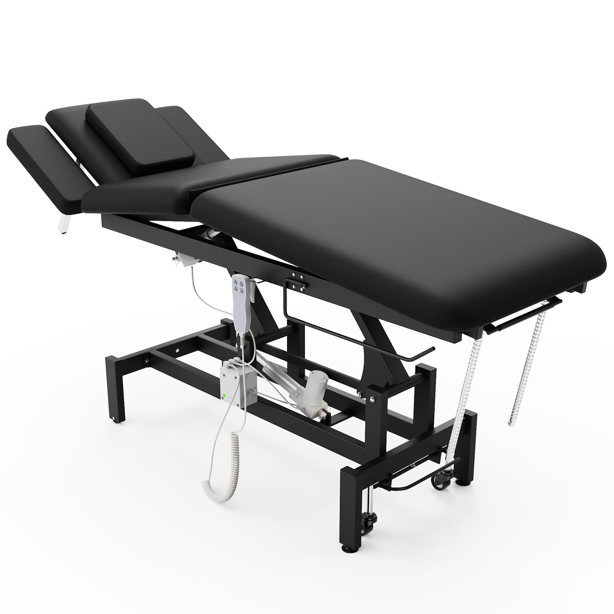 Dolonm 2 Motors Electric Massage Table, Hydraulic Electric Lift Adjustable Waist and Height Lifting Functions for Treatment, Physical Therapy, Spinal Massage, Facial Spa, Waxing, Tattooing - Black