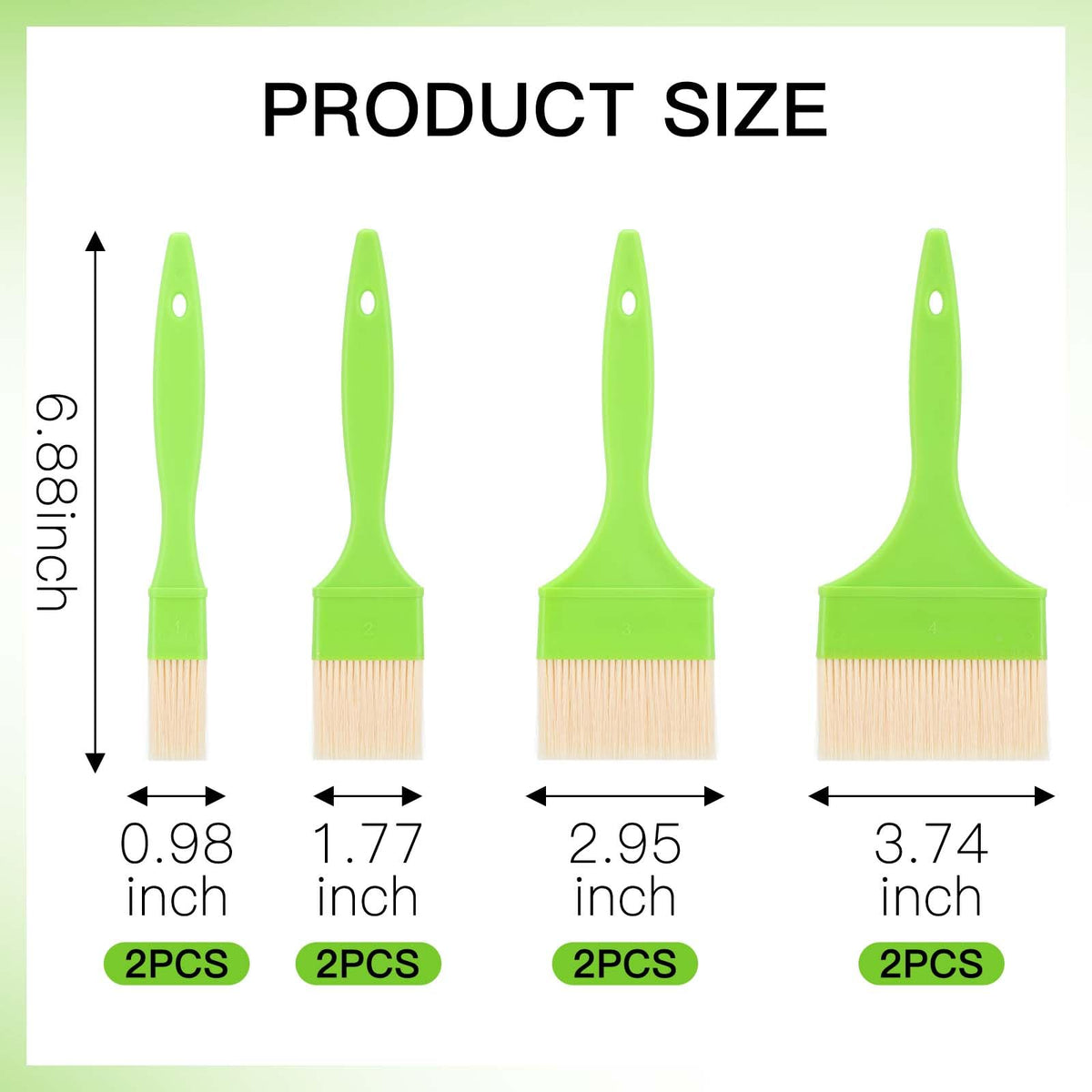 8 Pcs Pastry Brush - Cooking Grease Brush, Food Brushes For Baking/Grilling/Spreading Marinades/Butter/Sauces/Eggs, Durable Kitchen Culinary Utensil