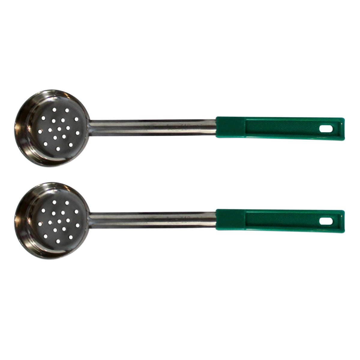 Habanerofire 4 Ounce Slotted Stainless Steel Portion Control Ladle Spoon for Measuring and Serving; Commercial Grade Serving Scoops [Pack of 2]