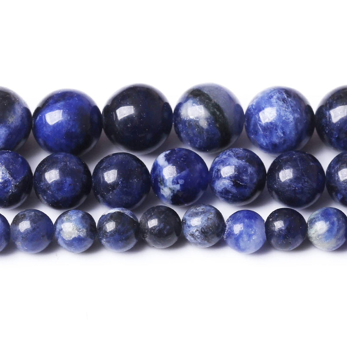 60PCS 6MM Natural Bule Sodalite Stone Beads Energy Healing Beads for DIY Jewelry Bracelet Necklace Making for Jewelry Making15Inch