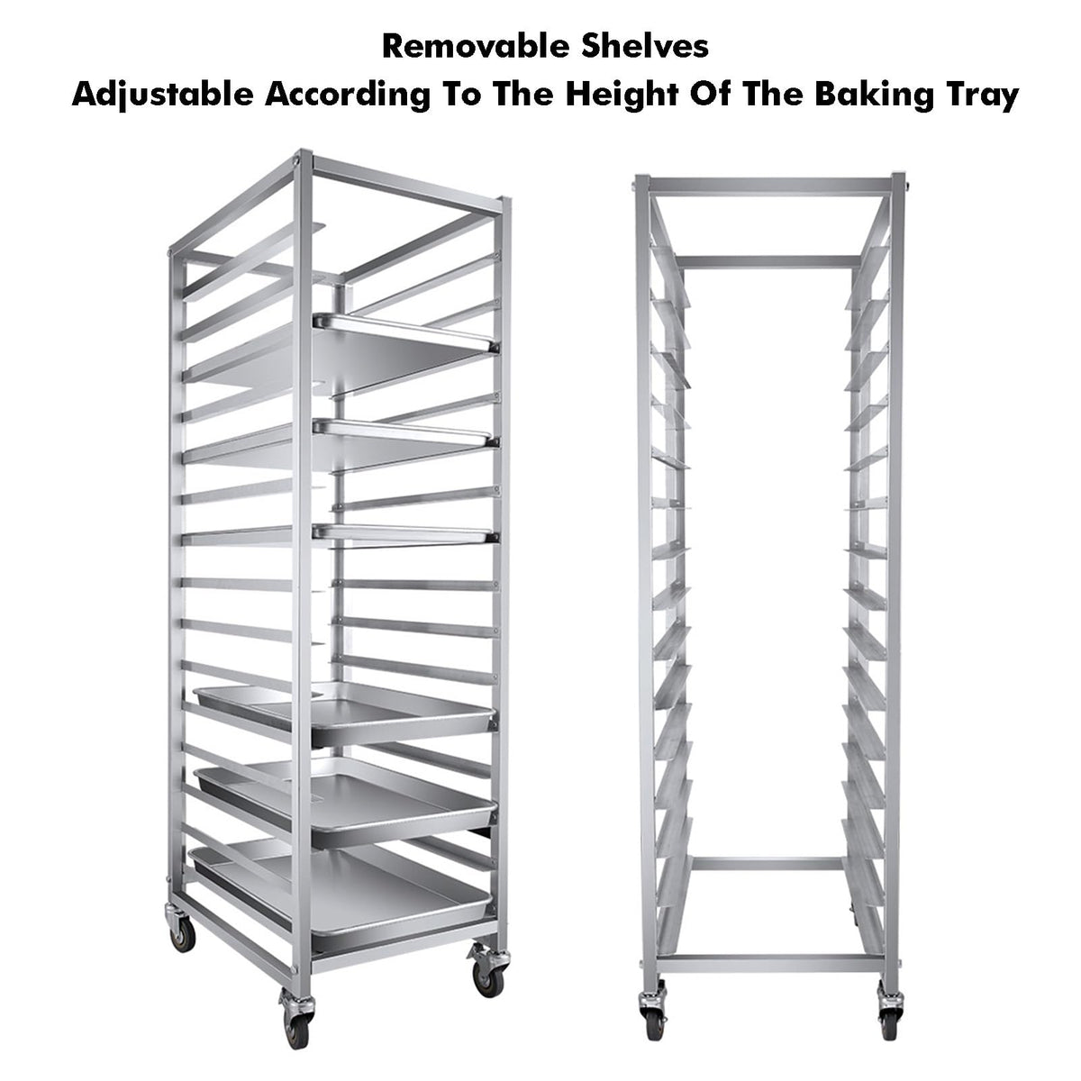 Quick Rack for Baking Pans,Heavy Duty Rolling Bread Pan Rack, 6-Tier Commercial Baking Rack for Home & Restaurant, Space-Saving Speed Rack (73x46x60cm)