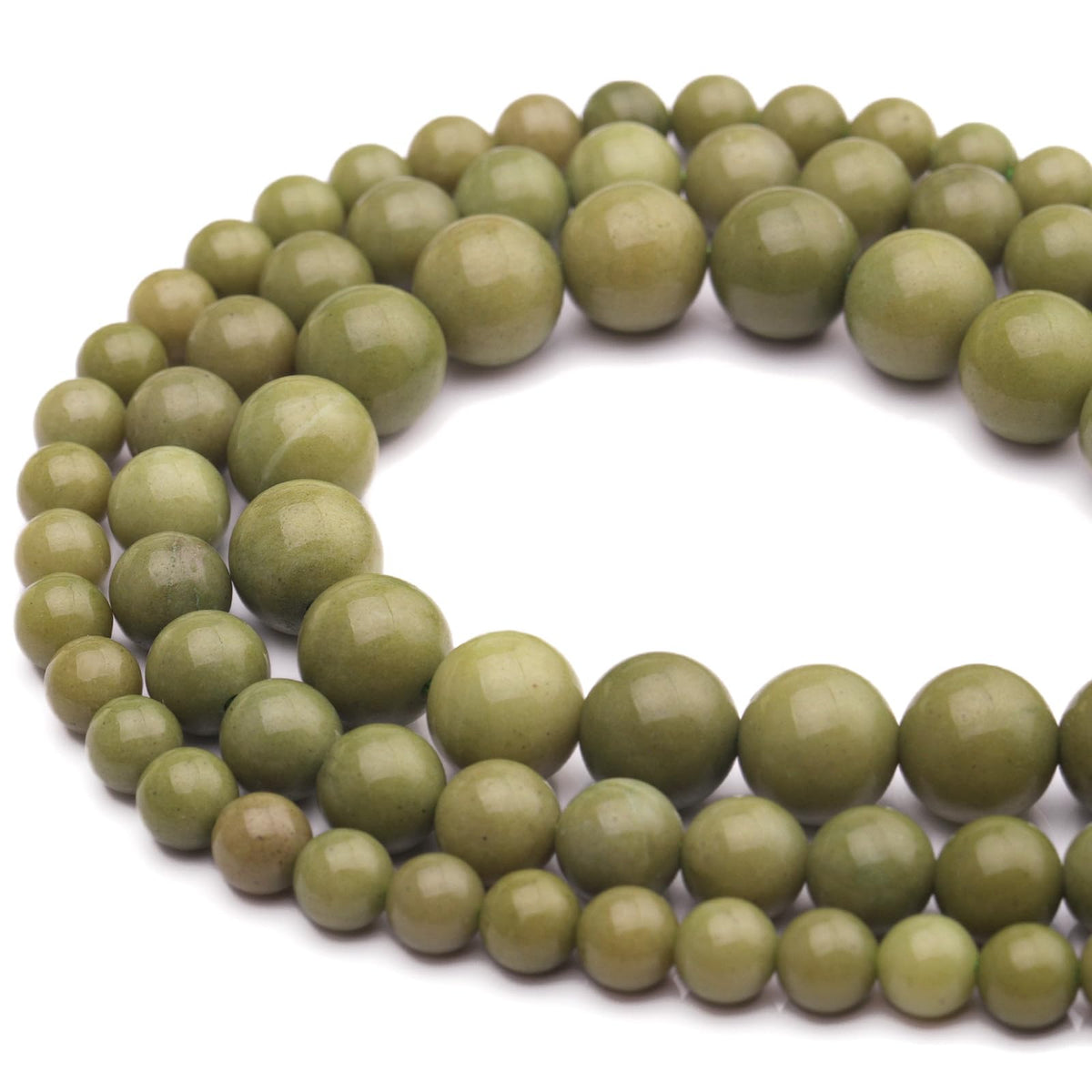 35pcs 10mm Natural Gemstone Beads for Jewelry Making Supplies,Avocado Jade Healing Crystal Polished Round Loose Stone Beads for Bracelet Necklace 15 Inch
